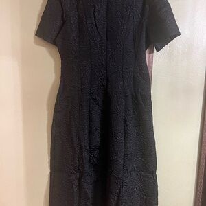 NWOT Black Textured Floral Long Dress Size XL